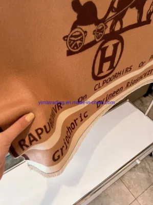 Replicas Scarf Factory Merino Wool Wholesale Designer Brand H&emacr; RM&egrave; S&prime;&prime;s Soft Embroidery Letter Shawls Scarves of Designer Scarfs