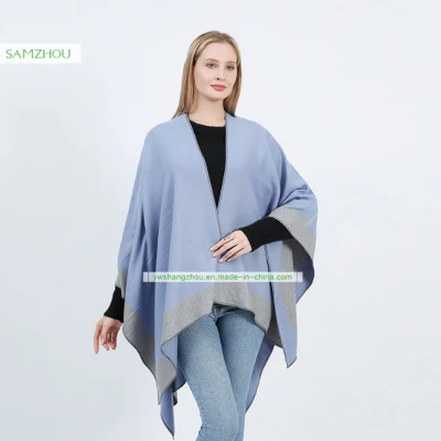 Plain Simple Frame Cotton Slit Scarf Fashion Western Shawl