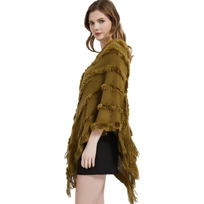 High Quality Winter Classic Solid Poncho Wrap Shawl for Ladies