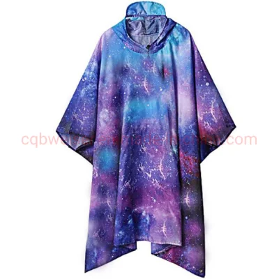 2022 Best Selling Color Waterproof Adult Starry Color Poncho
