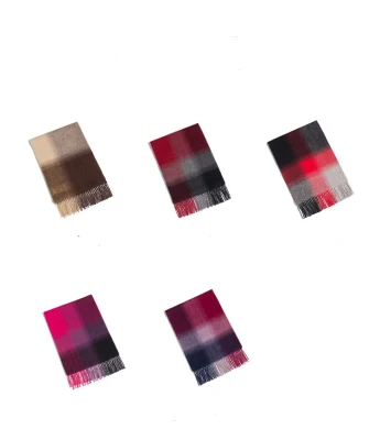 High Quality Color Matching Plaid Pure Wool Scarf for Women