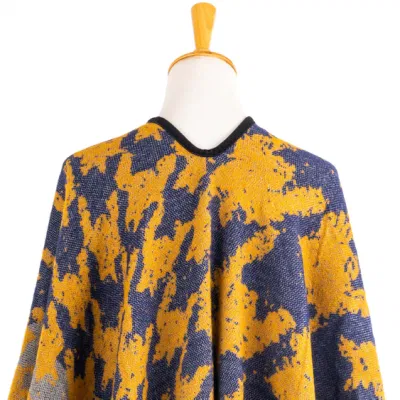 Outerwear Spring Autumn Woman Warmth Apparel Oversize Double Sides Grey Block Soft Front Open Lattice Tartan Arts Character Casual Shawl Sweaters Cape Poncho