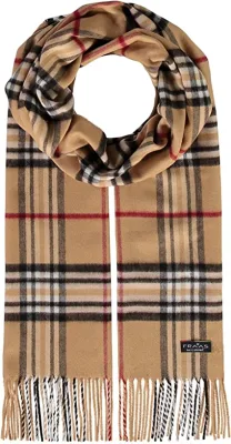 Mens Women Winter Warm Cashmere Felling Plaid Tassel Soft Long Cotton Scarf