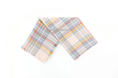 Home Rui Wholesale Outerwear Apparel Accessory Women Winter Cashmere Tassel Classic Plain Plaid Grids Checks Chunky Fluffy Windowpane Wraps Shawl Blanket Scarf