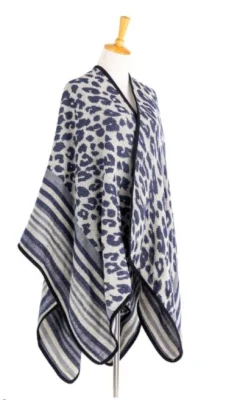 Fashion Leisure Classical Acrylic Leopard Knitted Scarf Wrap Poncho Shawl