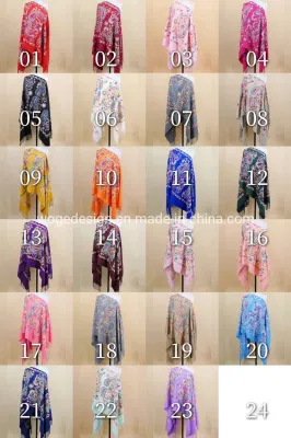 Yiwu Woge Ladies Echarpe Tippet Embroidered Paisley Floral Pashmina Shawl for Winter