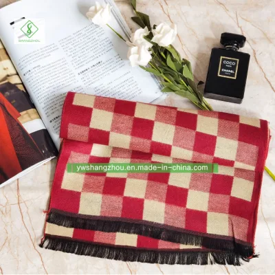 Cashmere Men&prime;s Scarf Elegant Business Europe Plaid Shawl Wholesale