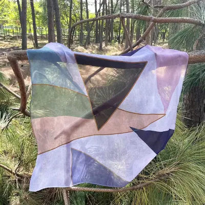 Soft Sheer Custom Digital Printing Chiffon Silk Polyester Scarf