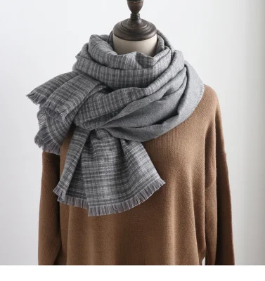 Lady Acrylic Fashion Poly Wool Cashmere Scarves Winter Soft Smooth Handfeel Women Shawl Double Sides Scarf for Ladies