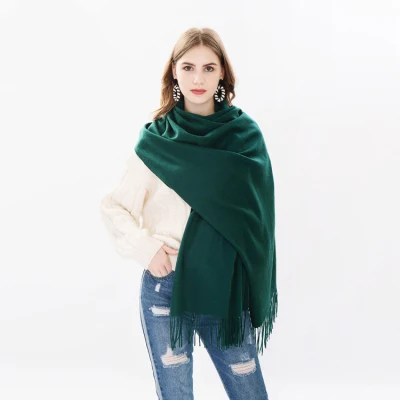 New Women Soft Long Wool Scarf Pashmina Shawls Winter Pure Color Scarf