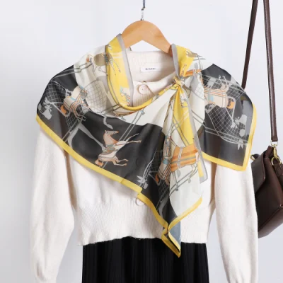 Customized Fashion Arabic Long Scarves Polyester Silk Satin Designer Head Scarf for Women