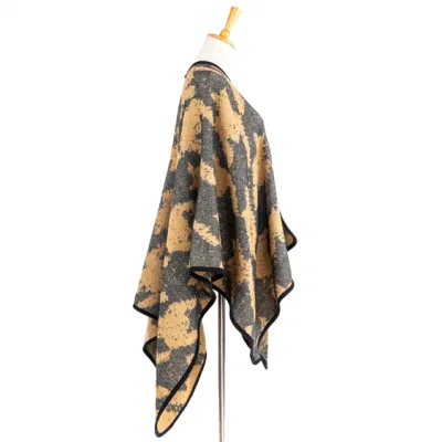 Lady Fashion Outfit Fall Winter Grey Two-Sides Reversible Plus Batwing Classic Binding Cozy Wraps Nova Plaid Checks Thick Cape Shawl Stola Coat Cloak Poncho