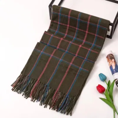 Cotton Warm&Super Soft Classic Fashion Plaid Cashmere Feel Scarf