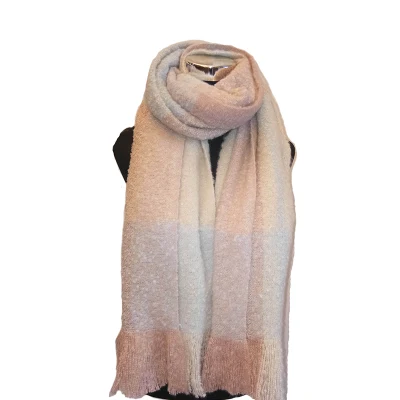 Lady Winter Warm Fashion Knitting Super Soft Woven Boucle Blanket Scarf