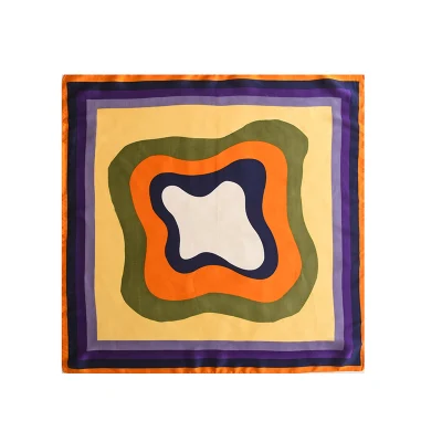 Digital Printed Headscarf Silk Square Scarf for Hair Women Natural Silk Neckerchief