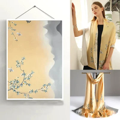 Hot Sale Double-Sided Silk Satin Long Silk Scarf Custom Size Scarf
