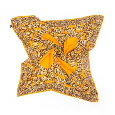 Handmade Elegant Oversized Square Twill Silk Scarf 90X90