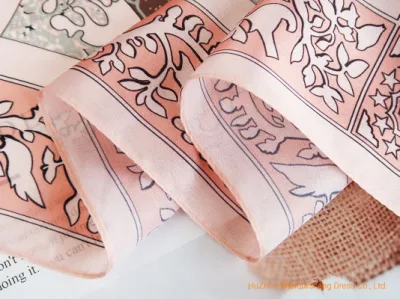 Custom 58*58cm Print Women Square Silk Scarf for Hair Fashion Bandana