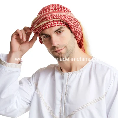 Factory Vintage Woven Pattern Keffiyeh Muslim Arabic Windproof Desert Wrap Shawl Shemagh Hijab Square Man Wool Scarfs