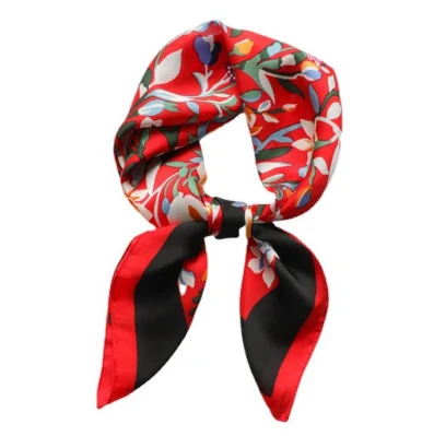 Manufacturer Ladies Silk Head Wraps Scarves New Trend Women Print Pattern Silk Square Polyester Scarf Bandanas