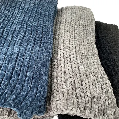 Personalized Fashion Warmer Knit Scarves Beanies Matching Ribbed Winter Warm Cable Knit Scarf for Women
