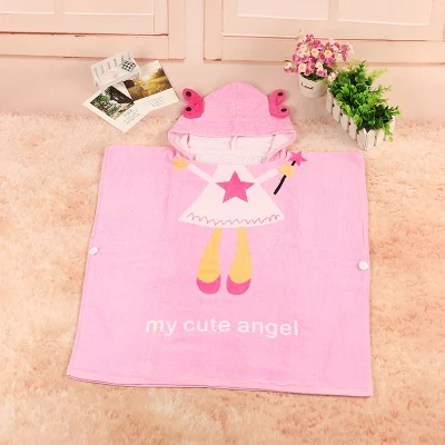Manufactory Baby Gown Child Bathrobe Cartoon Animal Hooded Towel Beach Bath Cloak Poncho
