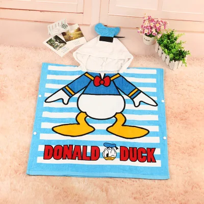 Manufactory Baby Gown Child Bathrobe Cartoon Animal Hooded Towel Beach Bath Cloak Poncho