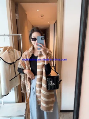 Wholesale Knitted Scarf Replica Merino Wool Cashmere Scarf Printed Versatile Designer Women Scarves