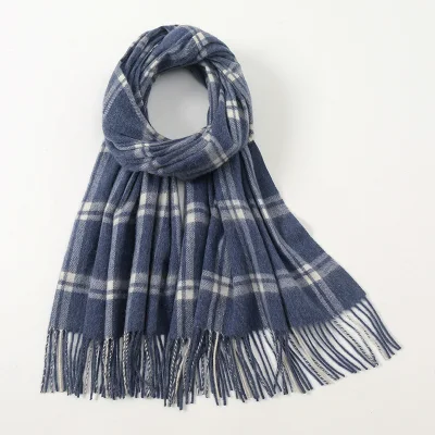 OEM Fashionable Luxury Brand Wool Tartan Shawl Winter Women Plaid Scarf