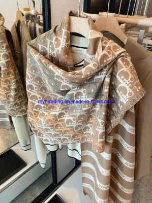 Wholesale Knitted Scarf Replica Merino Wool Cashmere Scarf Printed Versatile Designer Women Scarves