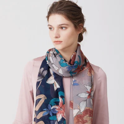 Oblong Silk Scarf Women&prime; S Summer Thin Scarf Shawl Mulberry Silk Scarf