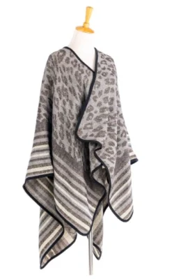 Fashion Leisure Classical Acrylic Leopard Knitted Scarf Wrap Poncho Shawl