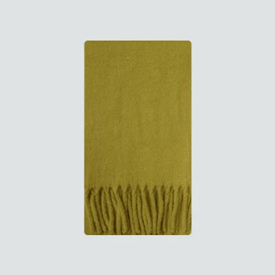 Wool Blend Solid Soft Scarf Women&prime;s Winter Warm Glacier Blue Neck