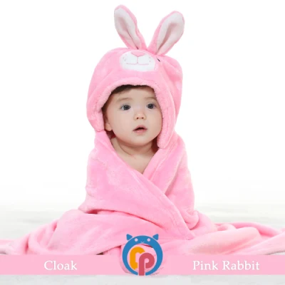 Free Sample Skin-Friendly Animal Pink Rabbit Swaddle Wrap for Newborn Baby 0-2 Years Old