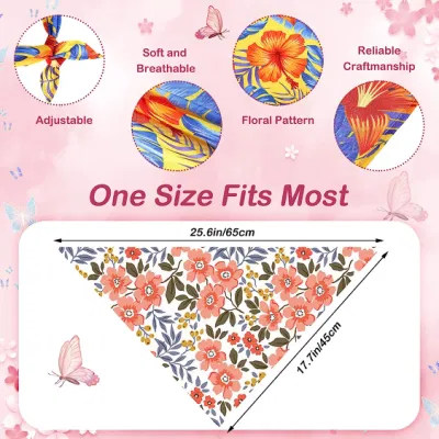Floral Dog Bandanas Summer Flower Dog Triangle Scarf