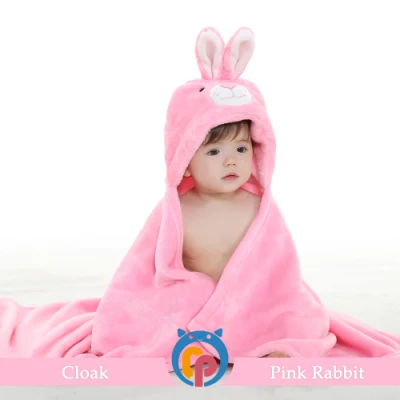 Free Sample Skin-Friendly Animal Pink Rabbit Swaddle Wrap for Newborn Baby 0-2 Years Old