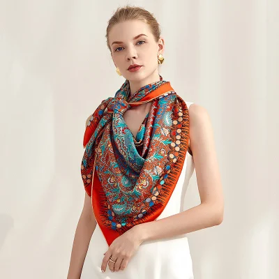 Custom Women Fashion Digital Print Silk Scarf