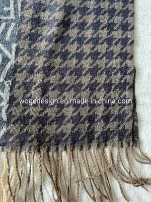 Factory Bulk Buy Extra Wool Feel Letter Large Scarfs for Womens Cold Weather with Fringe
