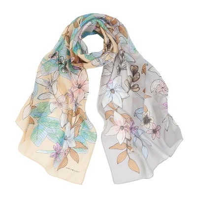 Oblong Silk Scarf Women&prime; S Summer Thin Scarf Shawl Mulberry Silk Scarf