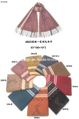 New Arrival Jacquard Feminine Stripe Floral Long Cashmere Winter Shawl Wrap