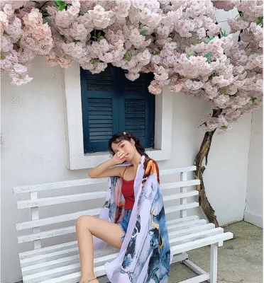 Women Lightweight Long Scarf Shawl Wrap Beautiful Women Silk Scarf Wyz16624