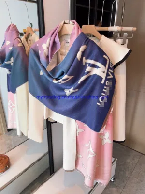 Wholesale Knitted Scarf Replica Merino Wool Cashmere Scarf Printed Versatile Designer Women Scarves