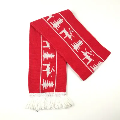 Unisex High Quality Customized Jacquard Acrylic Knitted Sports Soccer Football Fans Scarf