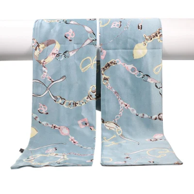 High Quality Head Scarf Custom 100% Pure Silk Long Handle Bag Satin Twill Silk Scarfs