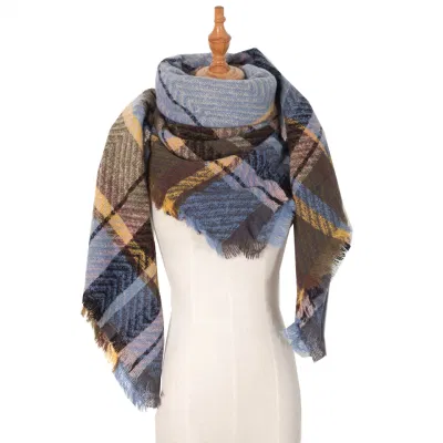 Plaid Blanket Shawl Women Big Oversized Long Scarves