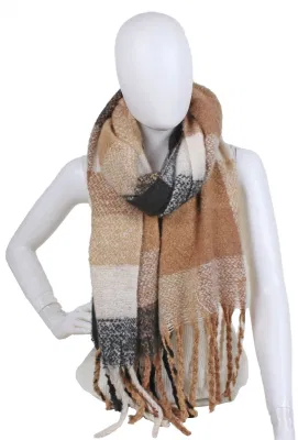 Custom Made Woman Accessories Acrylic Cashmere Tartan Brushed Stole Shawl Scarf