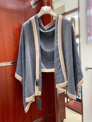 Wholesale Knitted Scarf Merino Wool Soft Warm Cashmere Shawl Versatile Designer Women Shawls Imitation Parody Loro Piana
