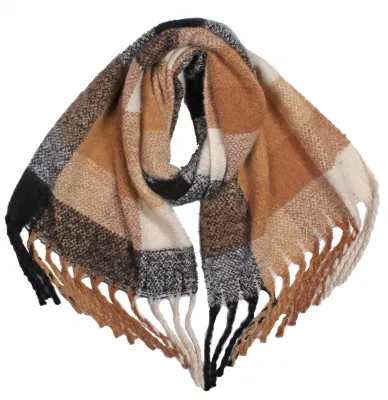 Custom Made Woman Accessories Acrylic Cashmere Tartan Brushed Stole Shawl Scarf