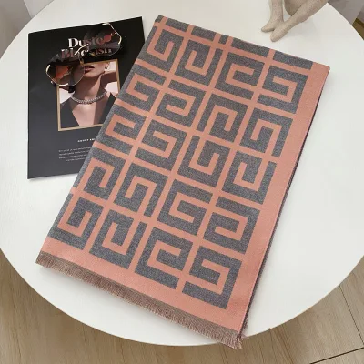 Oversized Geometric Pattern Scarves Shawl Scarf Cape Blanket Thick Winter Scarf for Women