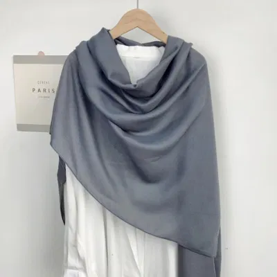 Long Wholesale Solid Silk Muslim Shawl Face Chiffon Cotton Hair Warp Scarf